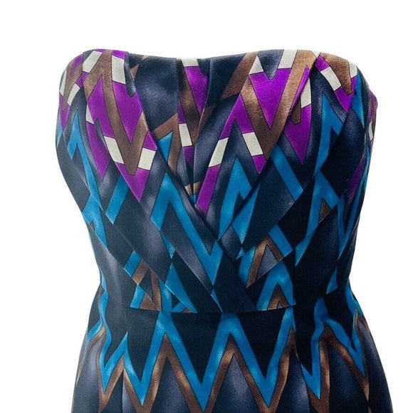 TRACY REESE Dress Womens Size 2 Strapless Print Sheath - Picture 5 of 9